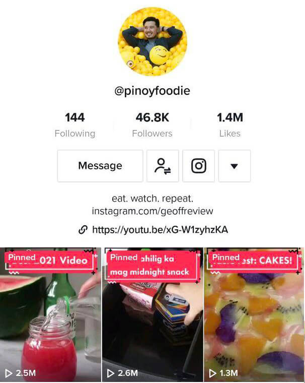filipino food tiktokers geoffreview pinoyfoodie