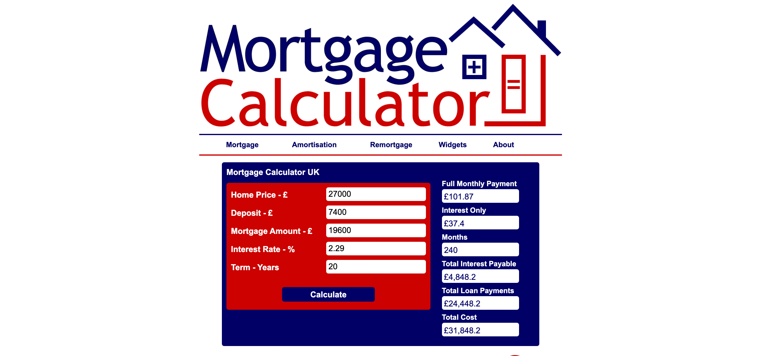 bns mortgage calculator