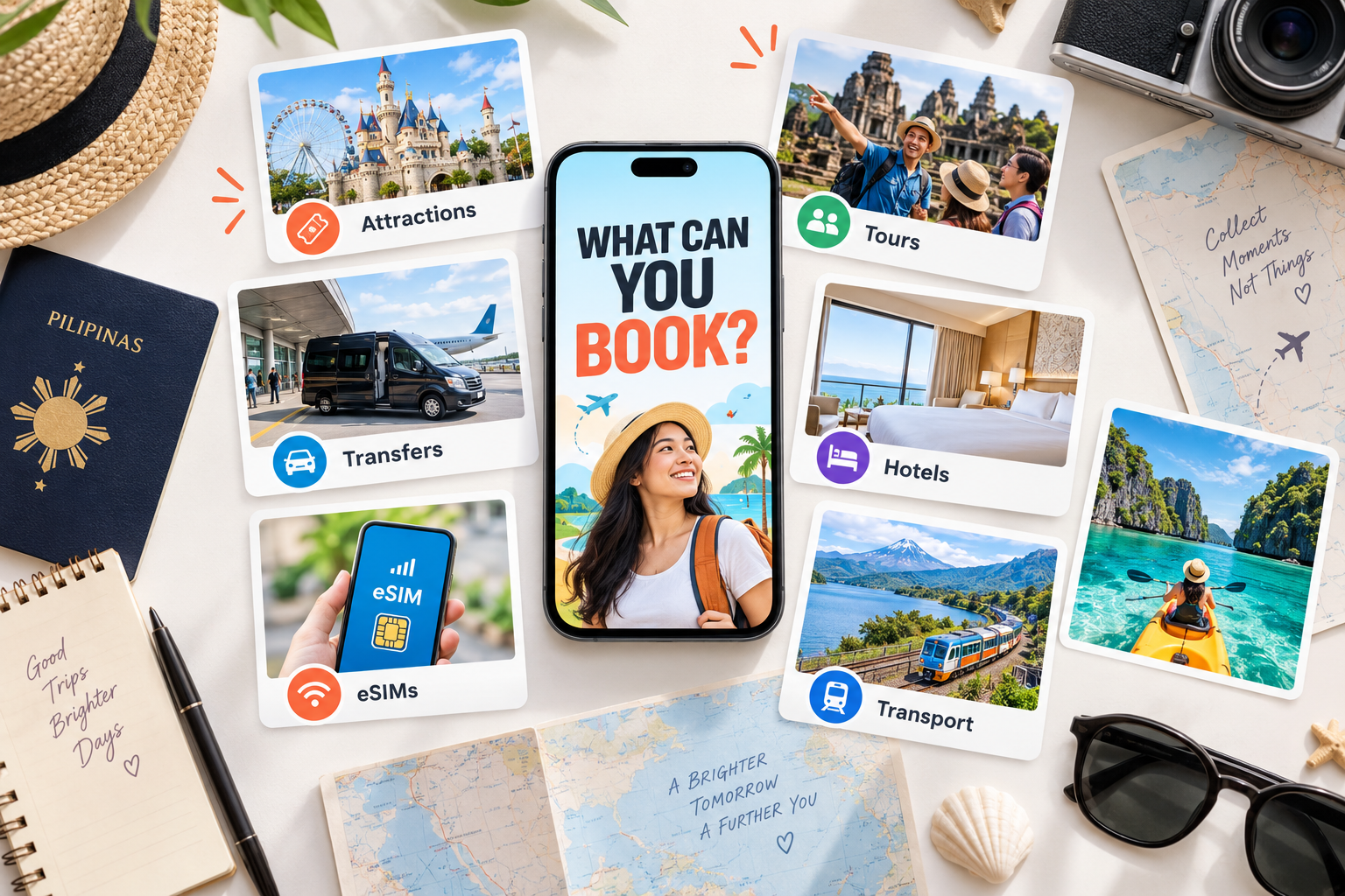 Klook bookings for attractions, tours, transfers, eSIMs, hotels and transport