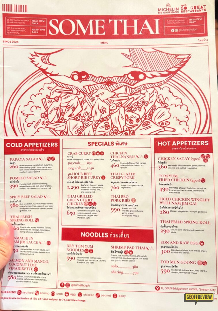 Some thai menu